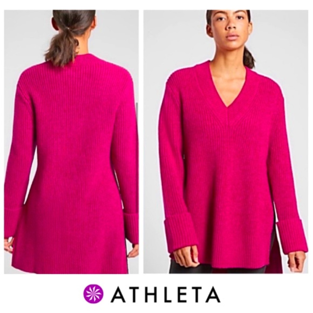Athleta Pink Shasta V-neck Sweater